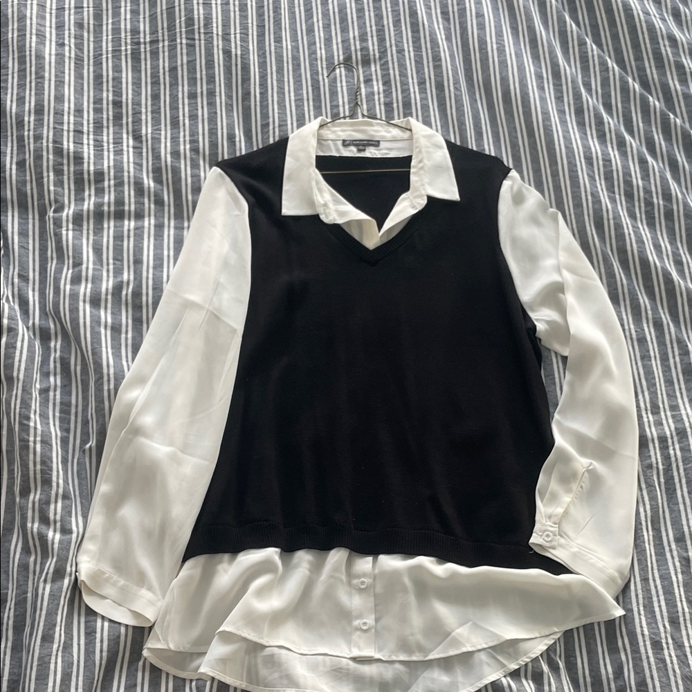 Women's Black and White Blouse